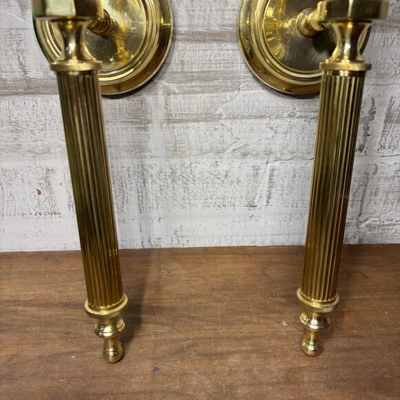 Vintage Brass Wall Sconce Candle Holders Made in India - Picture 4 of 8